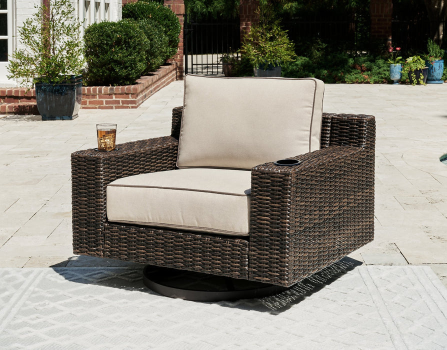 Coastline Bay Outdoor Swivel Lounge with Cushion - Evans Furniture (CO)