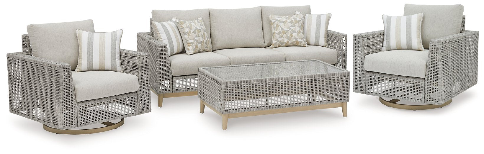 Seton Creek Outdoor Upholstery Set - Evans Furniture (CO)