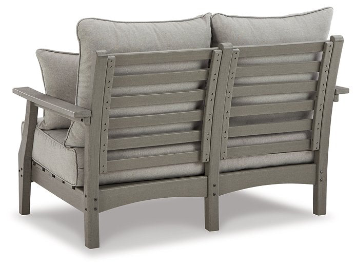 Visola Outdoor Loveseat with Cushion - Evans Furniture (CO)
