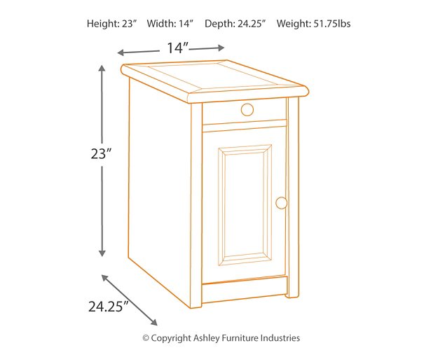 Bolanburg Chairside End Table with USB Ports & Outlets - Evans Furniture (CO)