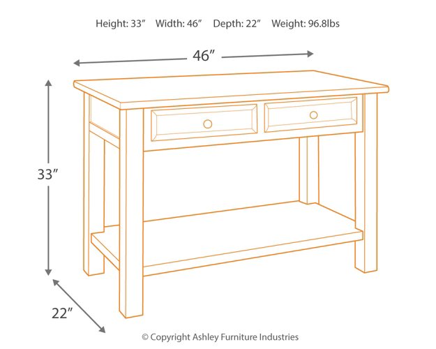 Tyler Creek Sofa/Console Table - Evans Furniture (CO)