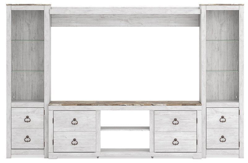 Willowton 4-Piece Entertainment Center - Evans Furniture (CO)