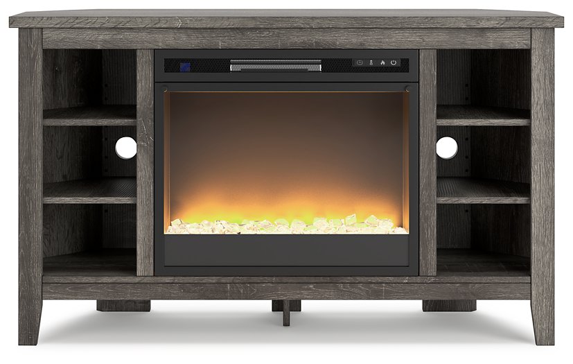 Arlenbry Corner TV Stand with Electric Fireplace - Evans Furniture (CO)