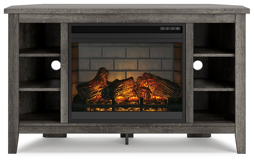 Arlenbry Corner TV Stand with Electric Fireplace - Evans Furniture (CO)