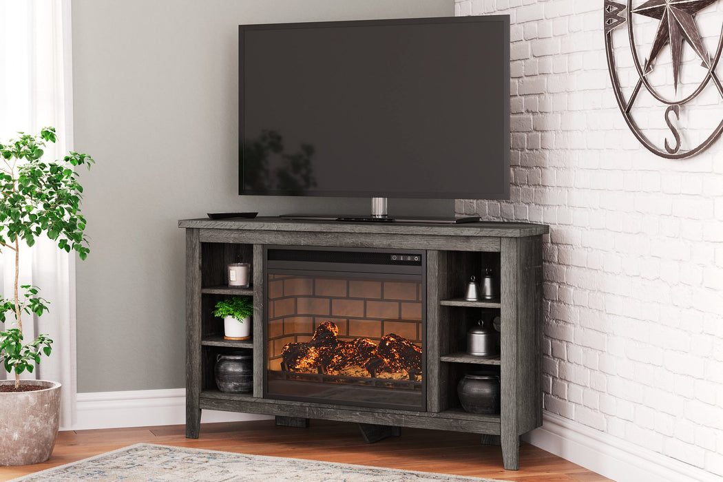 Arlenbry Corner TV Stand with Electric Fireplace - Evans Furniture (CO)