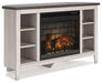 Dorrinson Corner TV Stand with Electric Fireplace - Evans Furniture (CO)