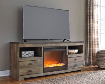 Trinell 63" TV Stand with Electric Fireplace - Evans Furniture (CO)