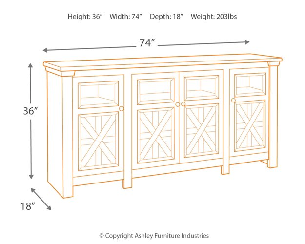 Bolanburg 74" TV Stand - Evans Furniture (CO)