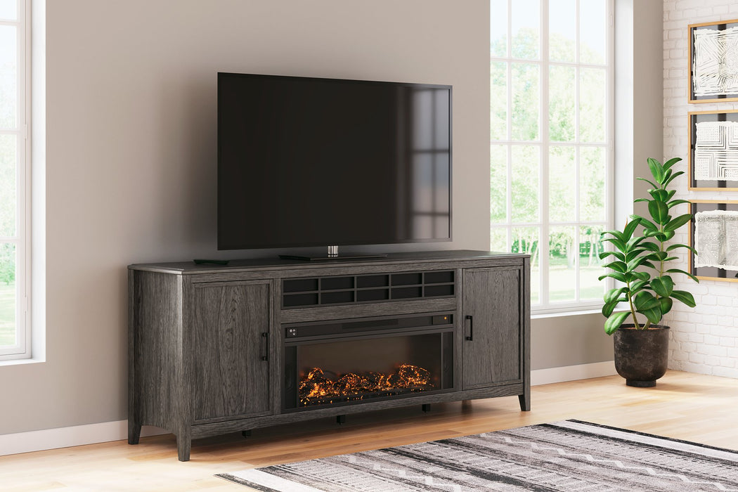 Montillan 84" TV Stand with Electric Fireplace - Evans Furniture (CO)