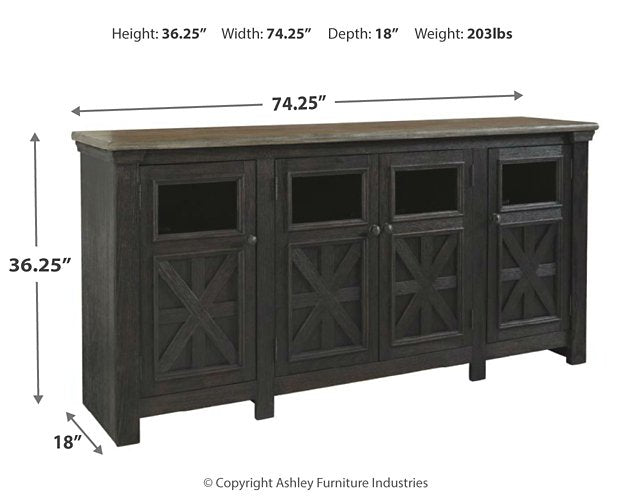 Tyler Creek 74" TV Stand - Evans Furniture (CO)