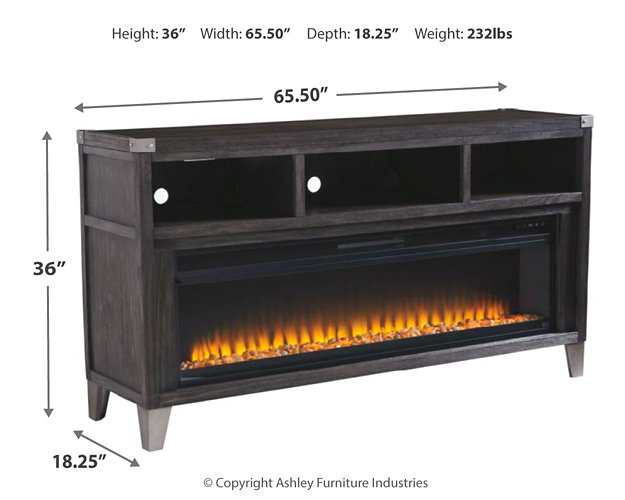 Todoe 65" TV Stand with Electric Fireplace - Evans Furniture (CO)