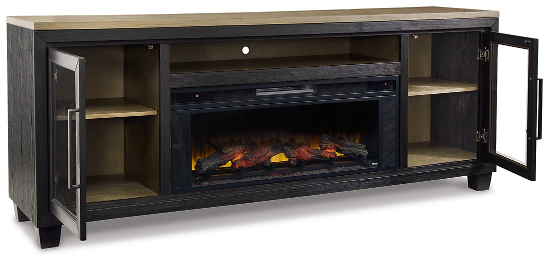Foyland 83" TV Stand with Electric Fireplace - Evans Furniture (CO)