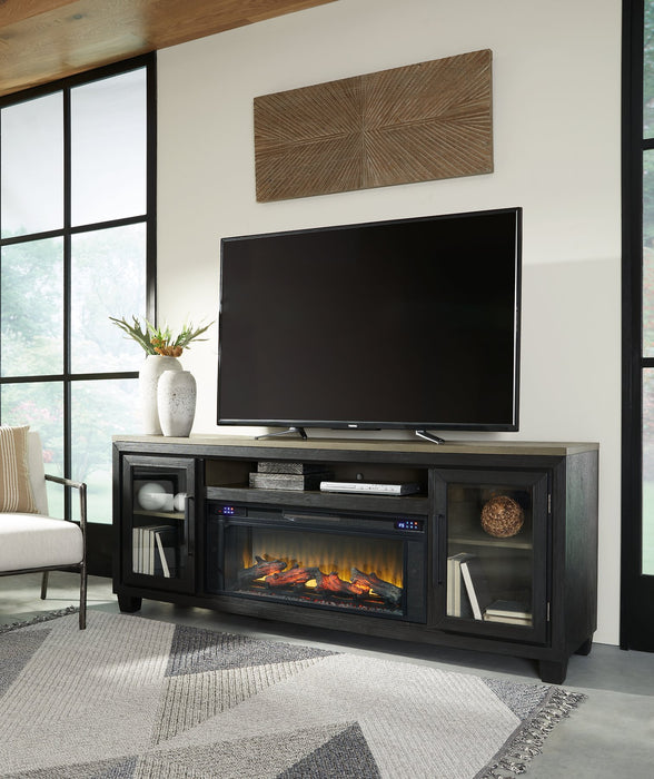 Foyland 83" TV Stand with Electric Fireplace - Evans Furniture (CO)