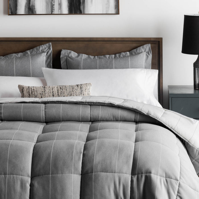 Woven Down Alternative Chambray Comforter Set