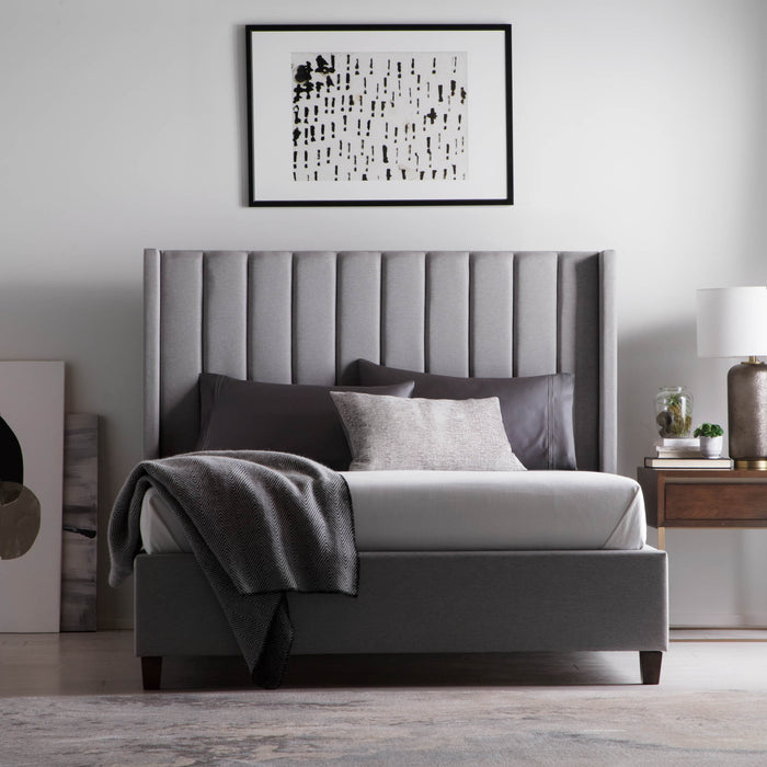 Malouf Blackwell Upholstered Bed w/ Wingback Headboard